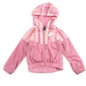NIKE girls lightweight pink hooded windbreaker jacket size M (5-6yrs)